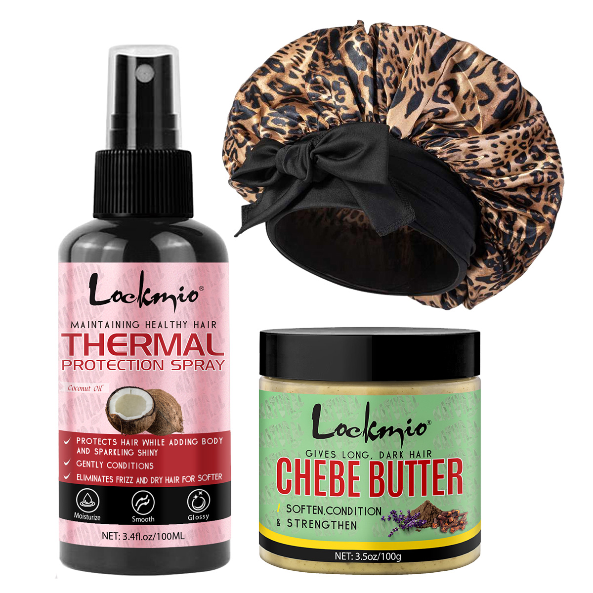 Hair Care Natural Ingredients - 열 보호 스프레이, 체베 버터, 레오파드