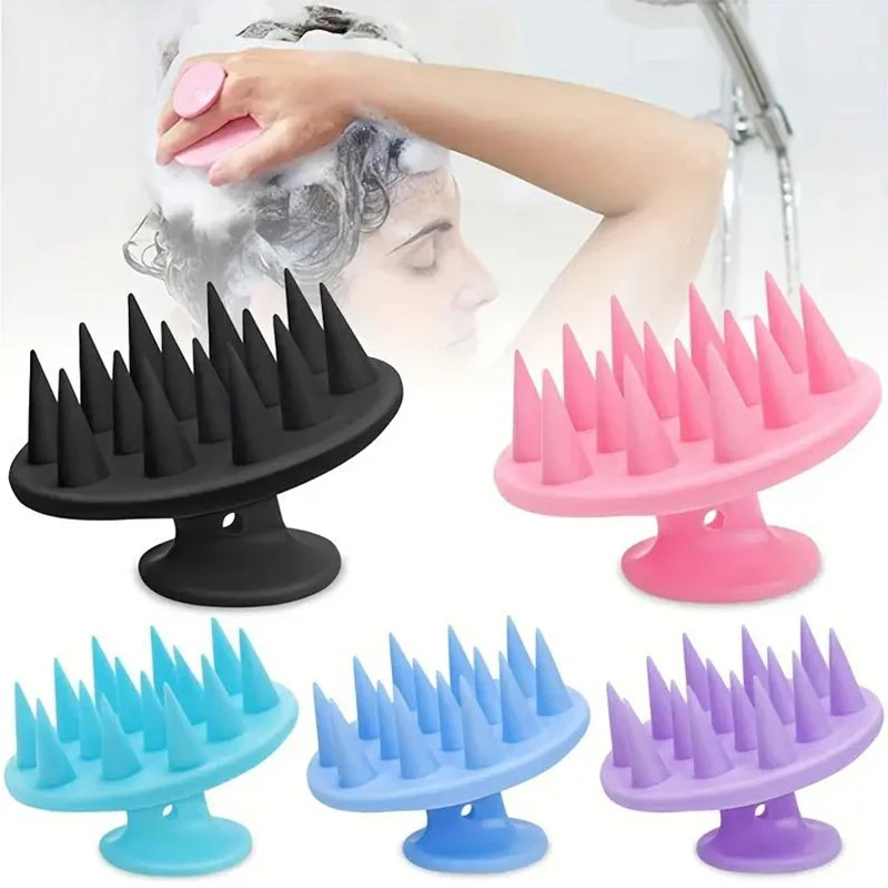 Hair Care Products - 1pc 휴대용 실리콘 헤드 마사지 브러시,